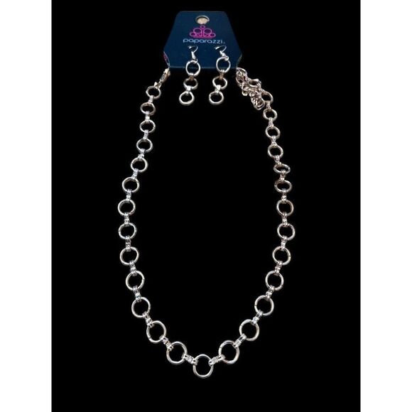 Paparazzi Copper Look Round Circles Necklace Dangle Earrings Set NWT - Picture 1 of 3